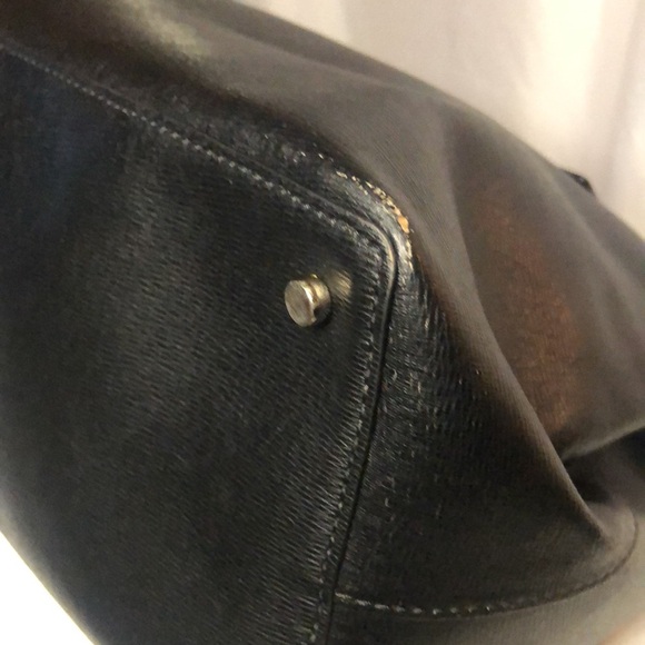 KATE SPADE MYA black 100% Cow Leather Reversible black/animal print tote bag. - Picture 8 of 16